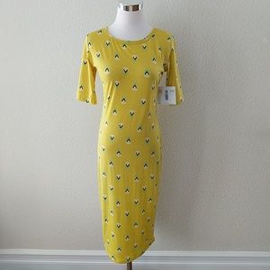 Lularoe Yellow patterned Julia dress